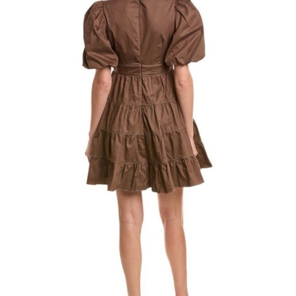 En Saison Brown Puff Sleeve Mini Dress - Picture 2 of 5